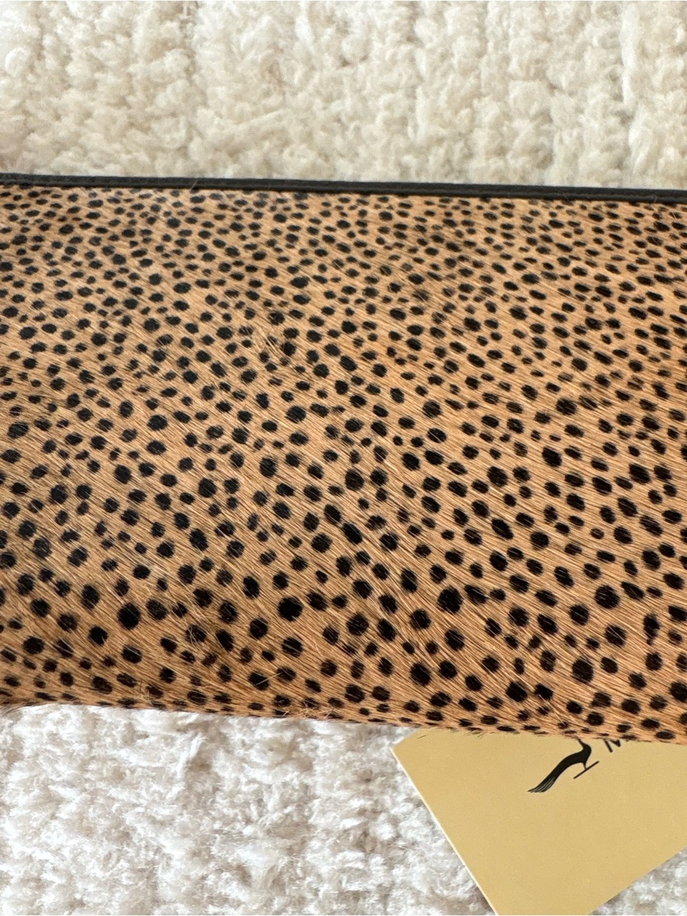 Paid $240 EURO! NEW Leopard Real Calf Hair Leather Wallet/Wristlet Maria Ponti